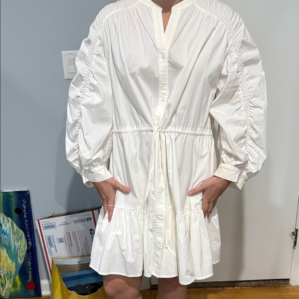 Astr White Long Sleeve Dress